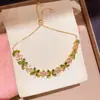 Pulsera con Colgante de Flor de Zircón Dopamina de Verano - Lujo Ligero, Nicho, Gama Alta, Elegante, Sencilla, Joyería Versátil