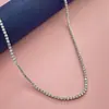Joias de Comércio Exterior Cobre Banhado a Prata Zircônia de 2mm Colar Tennis Temu Xiyin Tk Venda Quente em Estoque Atacado