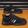 Sapatos masculinos para canteiros de obras, novos sapatos de trabalho para primavera e outono de 2026, sapatos de segurança respiráveis, versáteis casuais, antiderrapantes, resistentes ao desgaste, resistentes à sujeira