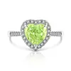 Anillo de Amor Corazón a Corazón con Flor de Hielo Cortada de Piedra Preciosa de Colores de Venta Caliente en Tiktok con Anillo de Diamante de Alto Carbono Paraiba