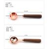 Cuchara medidora de acero inoxidable de oro rosa, cuchara medidora de nogal con escala, cuchara medidora, taza medidora, cuchara para condimentos para repostería de cocina