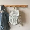 Mochila Escolar, Mochila, Estilo Coreano Feminino Fofa Listrada Estudante Bonita para o Dia a Dia, Leve, Versátil e Simples Bolsa de Viagem