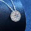 Collar Vizi Moissanita Plata de Ley S925 Collar de Girasol Completamente Diamantado Brillante Cadena de Clavícula Elegante de Lujo Ligero