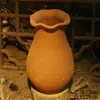 Novo vaso de flores secas estilo Zen chinês, vaso rústico de cerâmica para arranjos florais, decoração vintage para sala de estar, vaso de terracota estilo antigo para suculentas