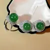 Pendientes de perlas de circón flash lujo ligero anillo de perlas ajustable cuentas de concha moda para ir al trabajo Joker traje mujer al por mayor