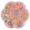 Conjunto de Caixa de Flores de Ameixa Pérola Artificial Semicírculo Ab Colorido Patch para Unha de Base Plana Cor Mista Acessórios de Joia Capa de Celular DIY