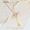 Collar de corazón de Cupido para mujer, alas de ángel en movimiento, colgante de amor, cadena de clavícula de lujo, regalo de San Valentín