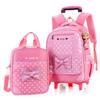 Mochila de rodinhas para estudante feminina, dois rodízios, para subir escadas, crianças, estudante do Ensino Fundamental, carrinho, 1ª-3ª-5ª-6ª série, 2 rodas, redondo, à prova d'água