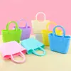 Bolsa de Praia de Silicone DIY com Furos Porta-Moedas Bolsa de Higiene Pessoal para Viagem ao Ar Livre Cesta de Legumes de Grande Armazenamento Bolsa de Mão