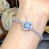 Moda Luxo Leve Octogonal Milênio Diamante de Alto Carbono Diamante Rosa Pó de Rosa Chetansan Azul Flor Pulseira Pulseira Incrustada