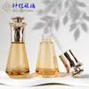 Botella de serum cónica personalizada de 30 ml con gotero, botella dispensadora de vidrio para aceites esenciales cosméticos, botella con gotero de presión electrochapado