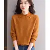 2026 Ropa de Mamá Cálida Otoño e Invierno Nuevo Estilo Versión Coreana Cuello Solapa Manga Raglán Temperamento Versátil Suéter Tejido Top Mujer