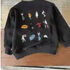 Moletom infantil de algodão puro, moderno, com desenho animado, estiloso, versão coreana, para primavera e outono, corte solto, para meninos, top casual