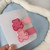 Pinza para el Cabello Rosa Linda Infantil Moño Pinza Pequeña para el Cabello Flequillo Lindo Lateral Pinza de Pato Accesorios para el Cabello Femeninos Dopamina