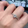 Anillo de Calcedonia Hielo de Jade Nicho Lujo Ligero Moderno Simple Versátil Anillo Abierto Regalo para Novia Venta Directa de Fábrica