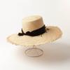 Verano Europeo y Americano nuevo sombrero para el sol decoración de lazo cepillado sombrero de paja de copa alta plana ala ala grande tesoro sombrero para el sol