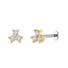 Aretes de circonita de oro de 18 quilates, arete para el cartílago de la oreja, cobre con incrustaciones de piedra, mini aretes, perforación de oreja femenina, nueva perforación solo
