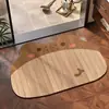 Tapete de Chão para Banheiro de Madeira com Desenho Animado Usado, Tapete para Pés Absorvente de Água e Secagem Rápida para Entrada de Banheiro e Vaso Sanitário, Tapete Antiderrapante de Terra de Diatomáceas