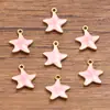 10 Pingentes de Aço Inoxidável Multicor Dourado Dupla Face com Gotejamento de Óleo Peixe, Caranguejo, Golfinho, Coral, Cavalo-marinho para Uso Diário na Moda