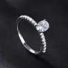 Anillo de Plata 925 Transfronterizo Anillo de Moissanita de 1 Quilate Incrustación Micro Detallada Versión Artesanal Anillo para Mujer Chapado en Oro Plata 925 Venta al por Mayor
