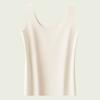Camisola Regata Sem Costura de Seda Gelo Feminina Sem Bojo Estilo Novo 2025 Base Interna Ondulada Branca Sem Bojo Estilo Fino de Verão