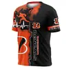 Camiseta Deportiva de Verano 3D con Estampado Digital de Equipo de la NFL Europea y Americana Transfronteriza 2024 para Hombre y Mujer, Manga Corta, Cuello Redondo