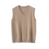 Venta al por mayor de fábrica Hilo Consinee Elegante 100% Cachemira Pura Chaleco de Cuello V Chaleco para Hombre Suéter Casual Holgado Hombre