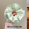Goma de Pelo Grande de Cuadros Florales Amarillos para Mujer 2026 Nuevo Estilo Cuerda para Recoger el Pelo en Moño Estilo Bosque Dulce Cola de Caballo