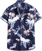 Camisas de Hombre de Venta Caliente Transfronterizas Nuevas Camisas de Playa Hawaianas de Manga Corta con Cuello Estampado Digital 3D