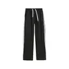 Sudadera con capucha de algodón de tres rayas Estilo de pareja Versátil Casual Pantalones largos Pantalones deportivos Pantalones para correr Unisex Pantalones de cintura elástica