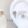 Brincos de Osso de Orelha de Água-viva Azul Unha Fofa Vida Marinha Brincos de Aço Titânio Brincos com Design Personalizado Brincos Versáteis para Mulheres