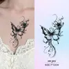 Tatuajes Temporales de Jugo de Hierbas Mariposa Impermeables de Larga Duración Sexy para Cintura, Abdomen, Clavícula, Brazo para Chicas Atrevidas Alto Valor Estético Dulce y Fresco