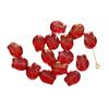 Vidrio transparente polvo dorado tridimensional agujero recto flor de tulipán hojas cuentas diy aretes tocado pulsera colgante material