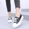 Sapatos Brancos Versáteis de Primavera e Verão para Mulheres, Estilo Coreano Moderno Casual Couro Respirável Antiderrapante Sapatos Baixos, Sapatos de Salto Baixo