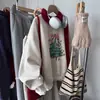 Diseño de estilo europeo, sudadera de manga larga con estampado llamativo para mujer, colección de otoño, talla grande, corte holgado, versátil, top de cuello redondo a la moda