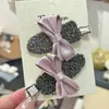 Clip para el cabello Dongdaemun Coreano Estilo Nuevo Lazo Pedrería Pinza de Pato Pinza Recta Lujo Ligero Versátil Lado Dulce Temperamento