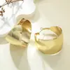 Pendientes de Metal Asimétricos Geniales de Moda Exagerada Transfronterizos Europeos y Americanos Pendientes Grandes en Forma de C