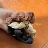 Color Café con Leche Otoño e Invierno Tela Patrón Retro Goma para el Pelo para Mujer Coleta Alta Goma para el Pelo Accesorio para el Cabello de Cuero