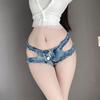 Divertidos Shorts de Mezclilla Rasgados de Cintura Baja para Mujer Calientes Sexy Tentación Coqueteo Chicas Calientes en la Cama