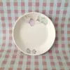 Plato de arroz de cerámica, plato de sopa doméstico, plato con estampado sencillo, plato de fideos doméstico de uso diario, plato de cerámica, juego de vajilla creativa