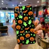 Capa de celular Halloween color-blocking com cores saturadas para Apple 16 Pro, impressão de alta definição, capa de silicone macio estilo escuro atacado