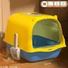 Caixa de areia para gatos extra grande, vaso sanitário para gatos totalmente fechado, bandeja de areia para gatos estilo gaveta anti-respingo, suprimentos para gatos à prova de odores