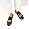 Sapatos rasos femininos retro estilo francês, novo modelo 2026, sapatos pequenos de couro para pés largos, sapatos Mary Jane baixos, sapatos femininos de tamanho grande com sola macia