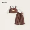 Modelo de Bienestar M Traje Infantil No Reutilizable Otoño e Invierno Traje de Falda para Niñas Liquidación Calidad Conjunto de Dos Piezas