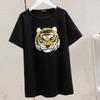 Algodón Verano Manga Corta Suelta Camiseta Base de Algodón Moda Mapa Negro Camiseta de Manga Corta Top 2022 Nuevo