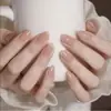 Unhas Manuais Wearable Cor Nude Huanhuan Huafei do Templo Ganlu, Arte de Unhas Versátil Simples Estilo Curto para Primavera, High-End, Iluminadora e Elegante