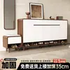 Gabinete de zapatos ecológico de madera maciza para entrada, multicapa para uso doméstico, banco para cambiarse los zapatos de pie para pasillo dos en uno, tablero artificial