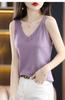 Camisola elegante de moda de verano 2024 para mujer, chaleco de punto fino de color sólido, ropa base de alta calidad