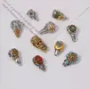 Xizang Prata Duas Cores Três Vias Pulseira Contas Espaçadoras Retrô Duas Cores Liga Inlaid Cabeça de Buda Furo Acessórios de Joia Atacado