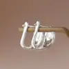 Nafoge joyería de plata al por mayor pendientes de plata cepillada de moda simples pendientes de plata 925 para mujer
